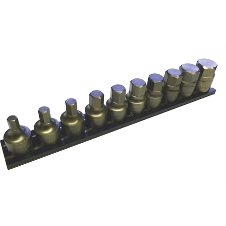 VIM PRODUCTS VIM Tools 10-Piece Half Cut Stubby Fractional SAE Impact Hex Set IMPACT-VI6